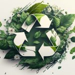 Recycle logo with leaves